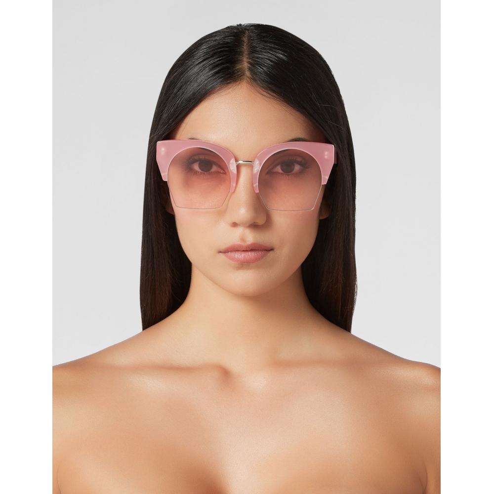 Philipp Plein Sunglasses Statement Pink Pink Mirror Pink