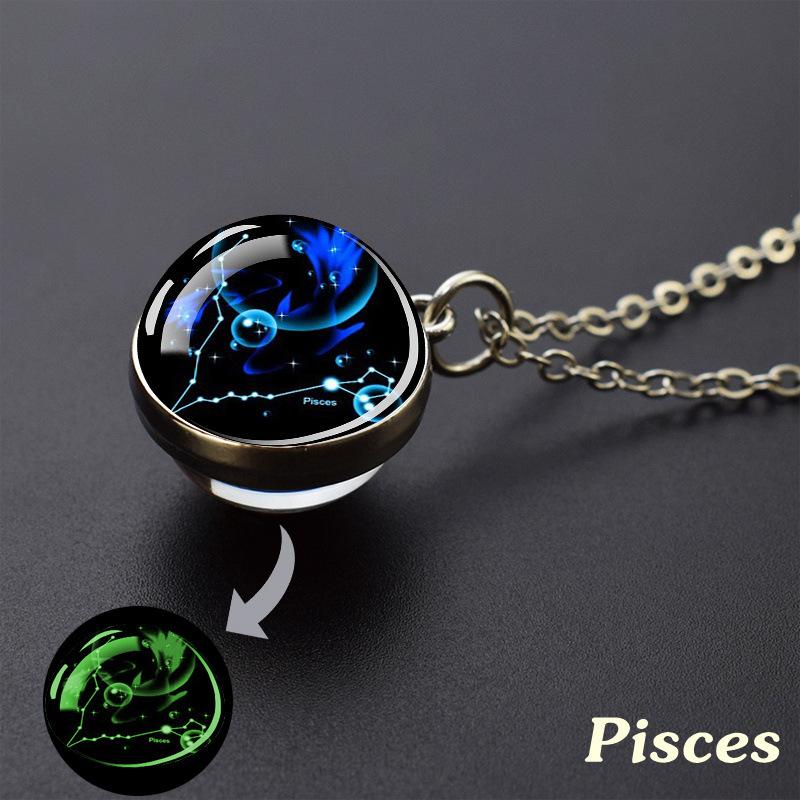 Pendant Luminous Zodiac Signs-star Ball, Stylish Men's Necklace