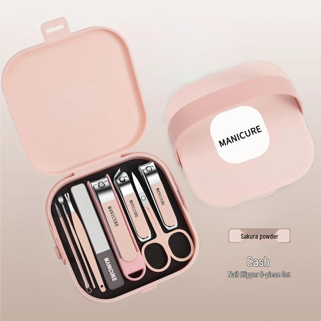 Edelstahl Nagelknipser Set: Tragbare Mani-Pedi-Werkzeuge mit Ohrenlöffel, Pediküremesser, Schrägknipser und Nagelhautschere.