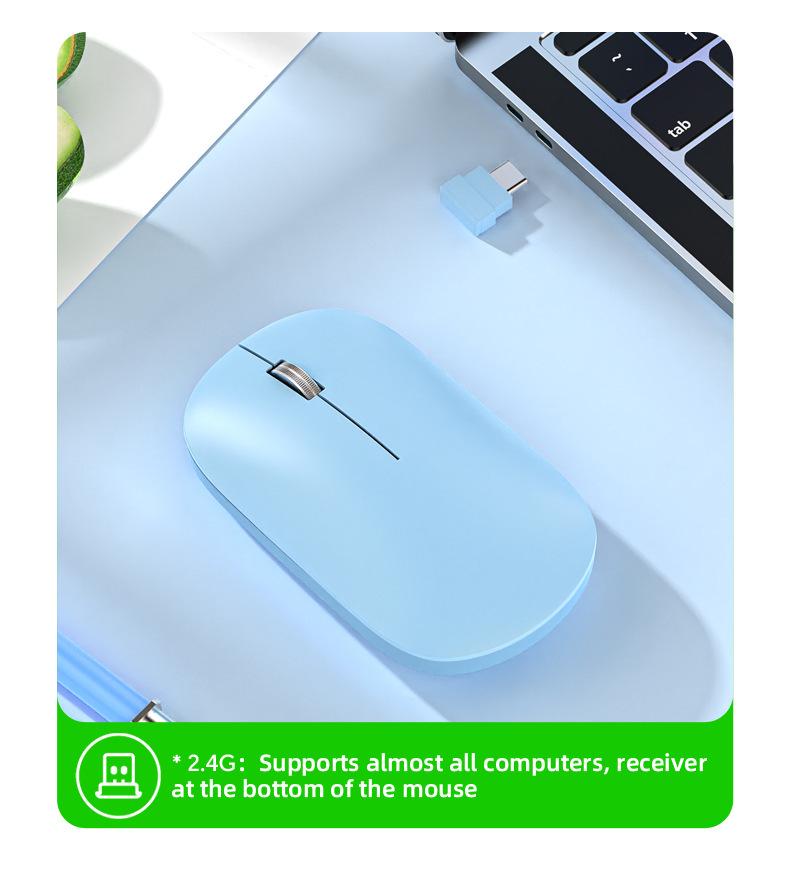 Rechargeable Silent Dual-Mode Bluetooth Wireless Mouse for Gaming and Office Use