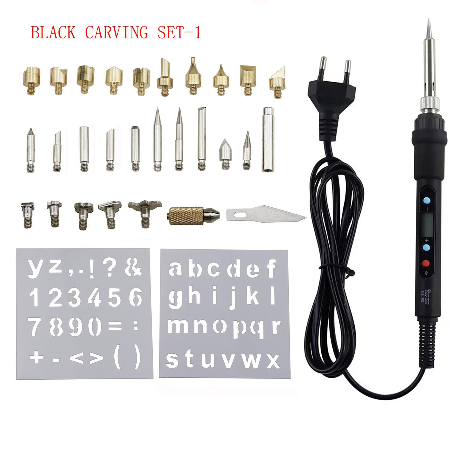 

Wood Burning Carving Pyrography Pen Kit 60W 80W Adjustable Temperature Soldering Iron Welding Wood Embossing Burning Repair Set 110V US Plug