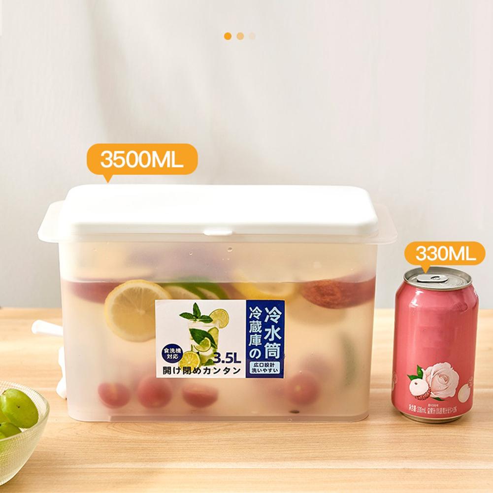 3.5l Household Water Container With Faucet 3.5l Large Capacity Summer Drink Dispenser For Lemon Fruit Tea Cold Drinks