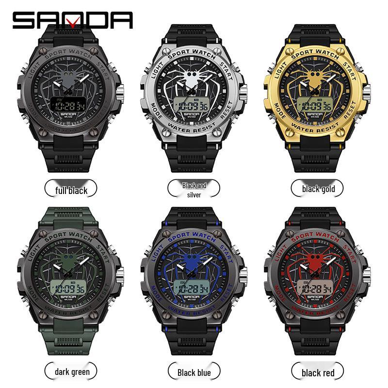 Sanda Creative Spider Men's Outdoor Sports Luminous Multifunctional Watch