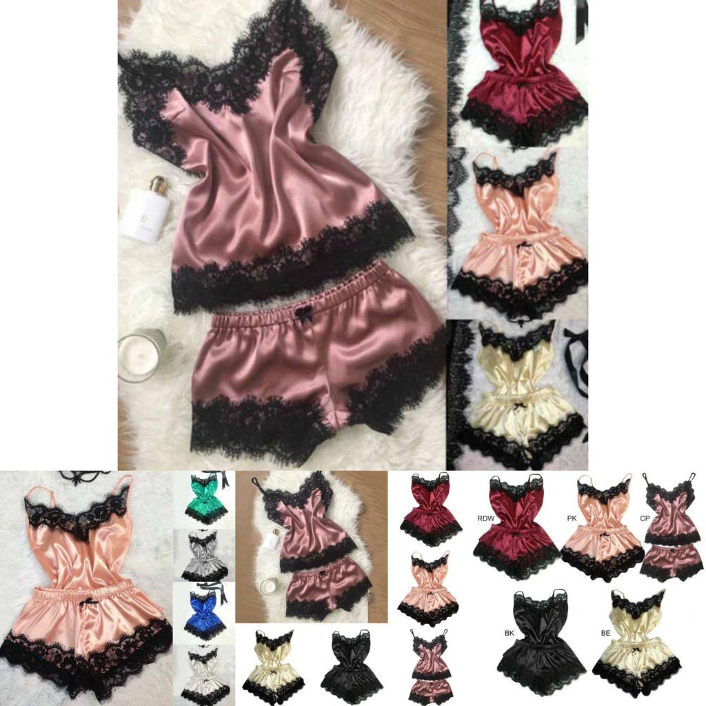 Luxurious Women Lingerie Silk Lace Robe Dress Babydoll Nightdress Sleepwear Set