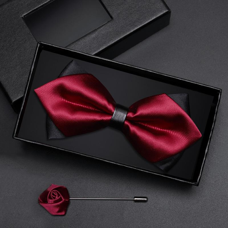 Подарочная Коробка Мужской Галстук-бабочка Мужской Шафер Жених Бордовый Черный Галстук-бабочка Формальная Свадьба Британская Корейская Версия Бабочка