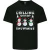 Christmas Chilling With My Snowmies Funny Mens Light Cotton T-Shirt