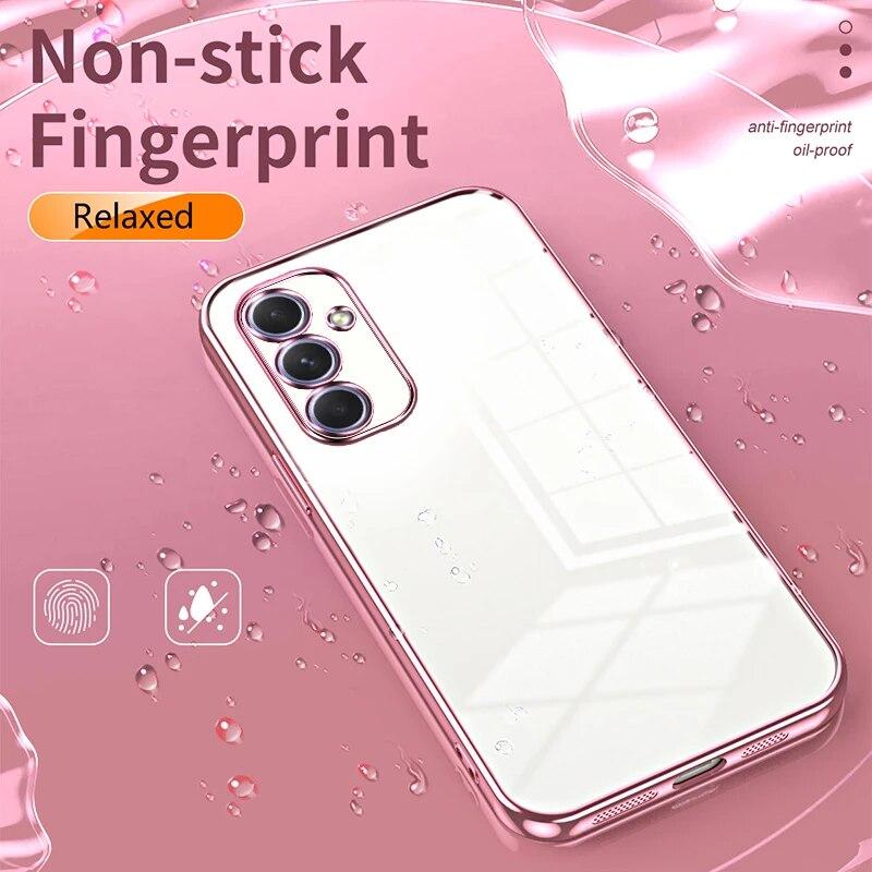 Clear Plating Case For Samsung Galaxy A55 A35 A25 A15 A05 A05S A14 A54 A34 A24 A04S A53 A13 A23 A33 A52 A72 A12 Soft Back Cover