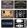 Vintage Toilet Sign Funny Metal Tin Sign Plaque WC Lavatory Toilettes Wall Art Bar Club Bathroom Restroom Toilet Wall Decoration