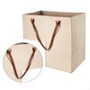 Stair Basket with Leather Handles Felt L-Shape Large Capacity Stair Step Bin Foldable Staircase for Clothes