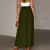 Damen Farbtrense Elastischer Bund Weiter Beinschnitt Hoher Bund Lange Culotte