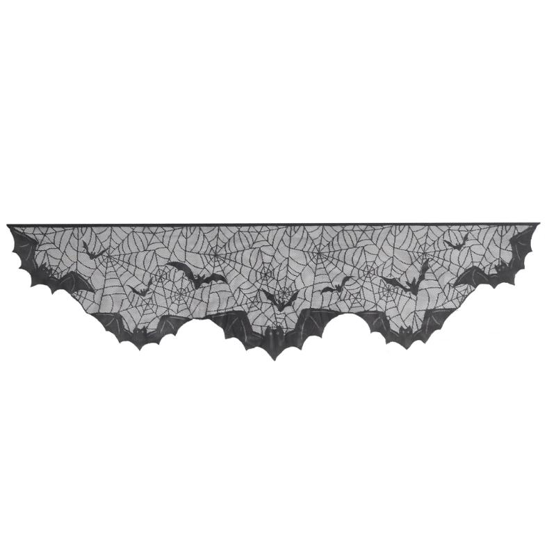 Halloween Decoration Cobweb Table Runner Tablecloth, Mantel Scarf Cover for Halloween Party