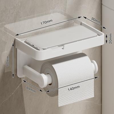 170x140x80mm Tuvalet Kağıdı Tutucu Banyo Rafı Çift Kullanımlı
