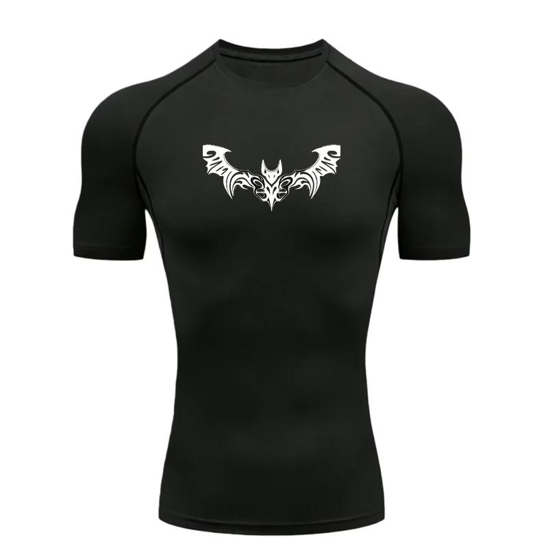 Men's Sports T-shirt Training Fitness Gym Compression Workout Jogging Rashguard Quick-Dry Running High Elasticity Tops Tee
