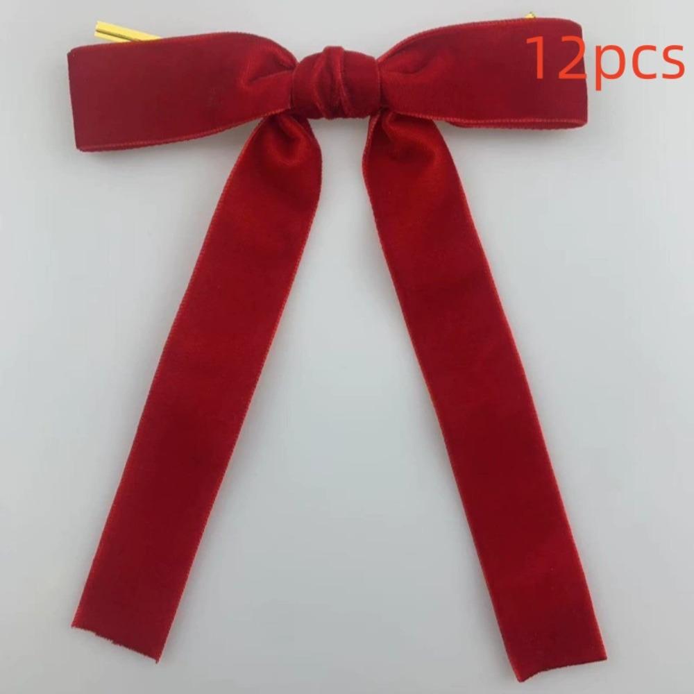 Home Decor Velvet Ribbon Bows With Cable Tie Velvet Christmas Bows Xmas Decorations