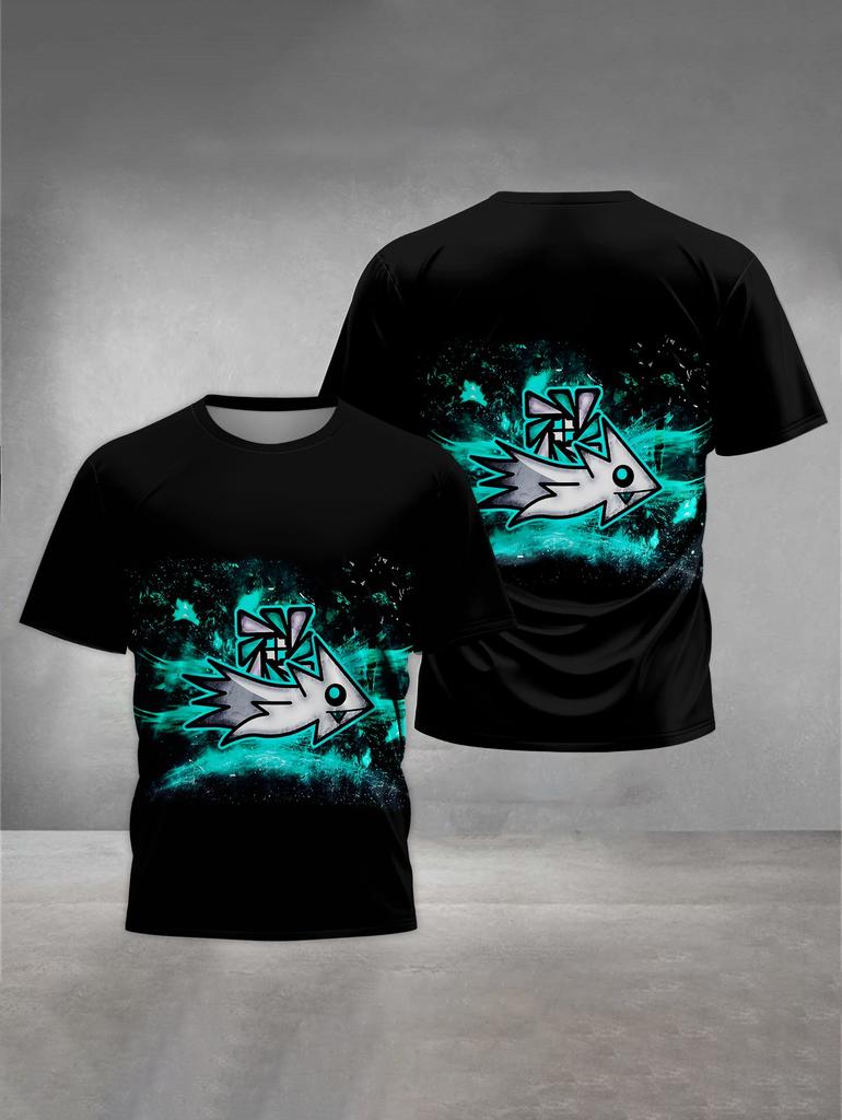 Game Geometry Dashs Print Baby Clothing 7 to 13Years Male Outdoor Clothes for Children Boy Girl Child T-Shirt Top Shirts