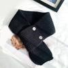 Solid Color Knitted Scarf with Button Closure Fashion Crossed Neck Gaiter Outdoor Neck Wrap Accessory for Winter Warmth