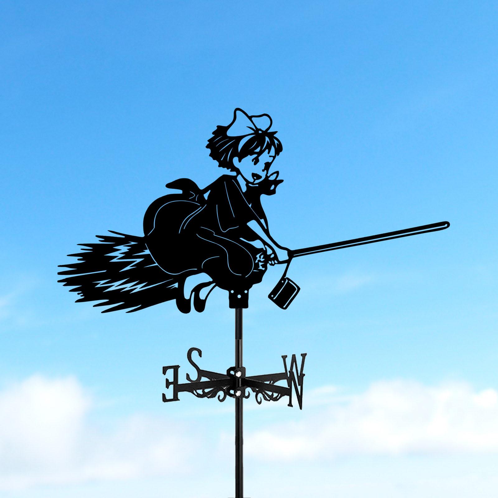 

1 шт. силуэт девушки-волшебницы флюгер антикоррозийный инструмент для наружного декора для сада на крыше дома