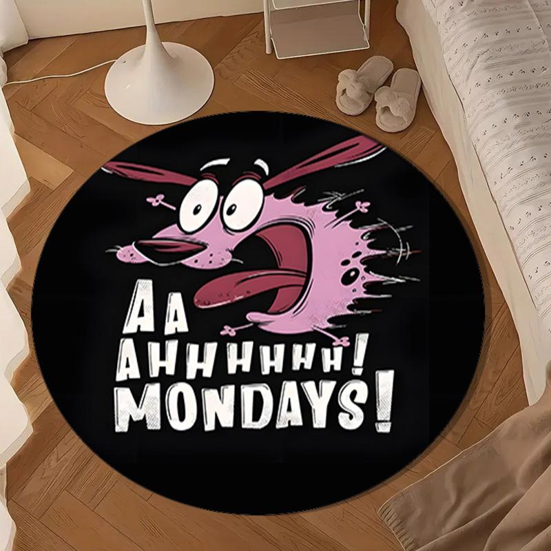 Cowardly Dog Cartoon Round Rug for Livingroom,Bedroom, Palyroom, Chair Rug, Area rug, Circle Carpet, Large Size Fan Christmas gift
