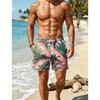 Men's Tropical Plant Printed Beach Shorts, Featuring Lush Beach Elements, Suitable for Beach, Surfing, and Summer Wear