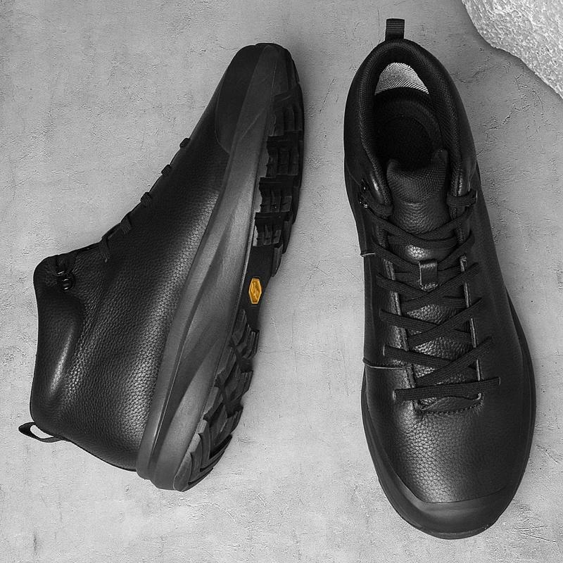 Fashion Minimalist Genuine Leather Outdoor Walking Shoes Mens Lace-Up Sneaker Lightweight Casual Leather Running Jogging Shoes
