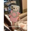 Niche Simple Pink 360 Bracket Is Suitable for Apple iPhone17promax Mobile Phone Case 16pro Women's 15 Case.