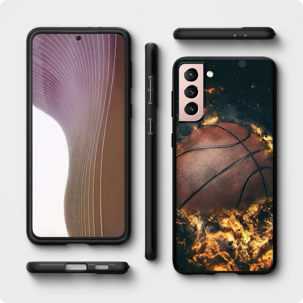 Basketball Korb Sport Hülle für Samsung Galaxy S23 S21 S20 FE S24 S22 Ultra S10 S10e S9 Plus Weiche Schwarze TPU Handyhülle Bumper