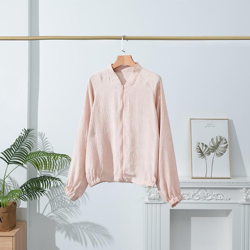 Mulberry Silk Women's Heavyweight Long Sleeve Baseball Jacket