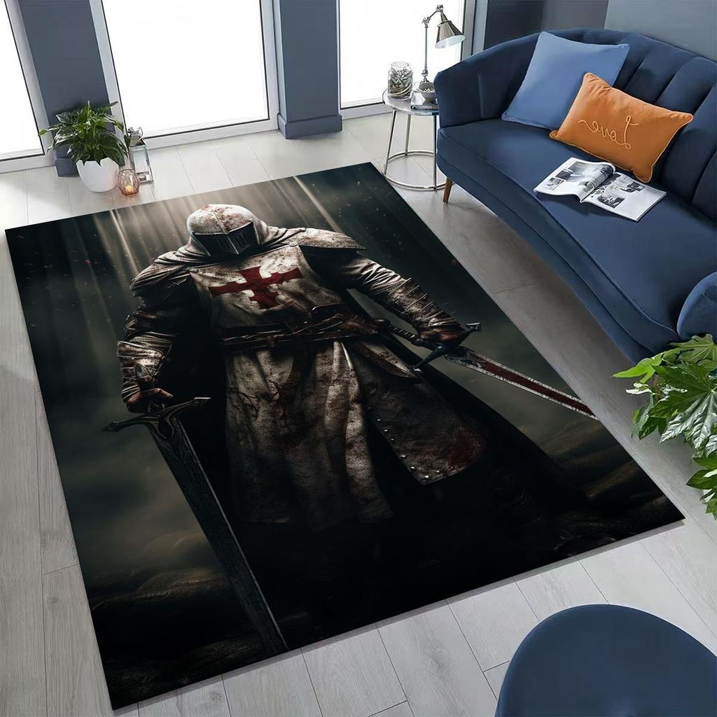 Templar Blood Knight Honor Holy Crusader Cartoon Rug for Bedroom Living Room Sofa Home Doormat Decor,Kid Play Non-slip Floor Mat