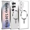 Luxury Transparent Plating Magnetic Wireless Charge Case for Samsung Galaxy S26 S25 S24 S23 S22 S21 Ultra Plus FE 20 Cover