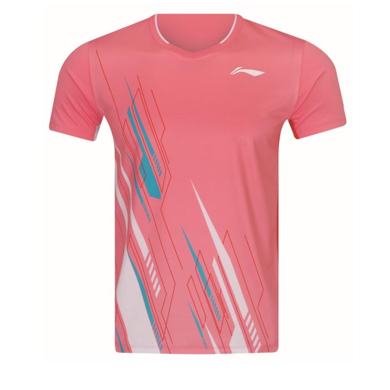Li Ning Badminton Collection Badminton Jersey Unisex Geranium Pink AAYW057-4 2XL