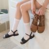 Melting Brown Women Mesh Weaving Strap Sandals Summer 2color