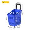 Thickened Plastic Shopping Basket with Wheels Handheld KTV Basket Convenience Store Caddy Vegetable Basket Pull Rod Basket