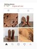 Botas Western Cowboy Bordadas de Couro Macio Femininas - Marrom Retrô Cano Médio Estilo Deserto de Verão (2025)