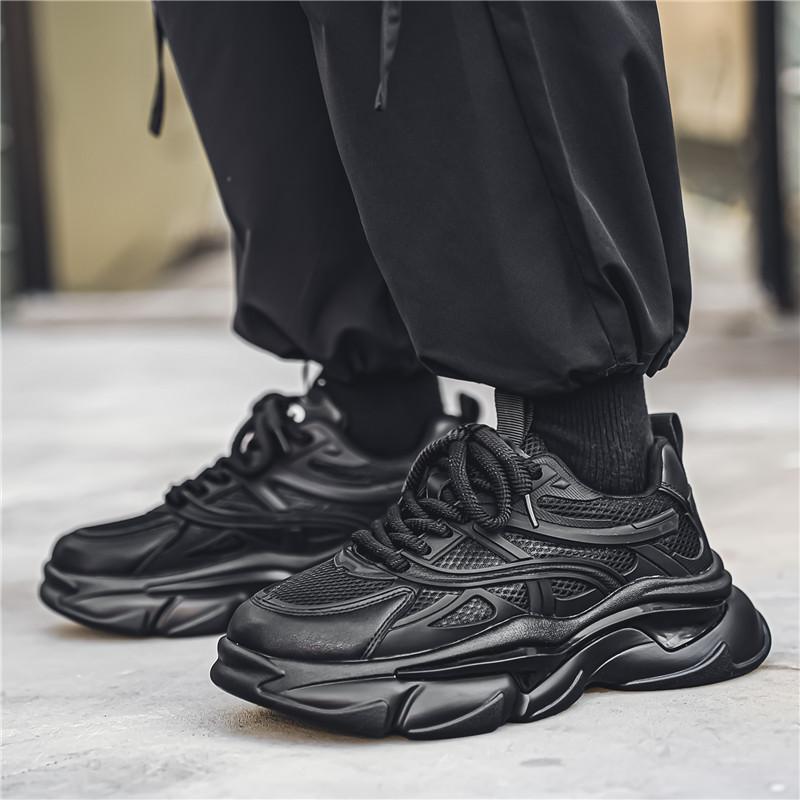 Модные кроссовки мужские зеленые прогулочные туфли на платформе мужские удобные уличные — фото 5