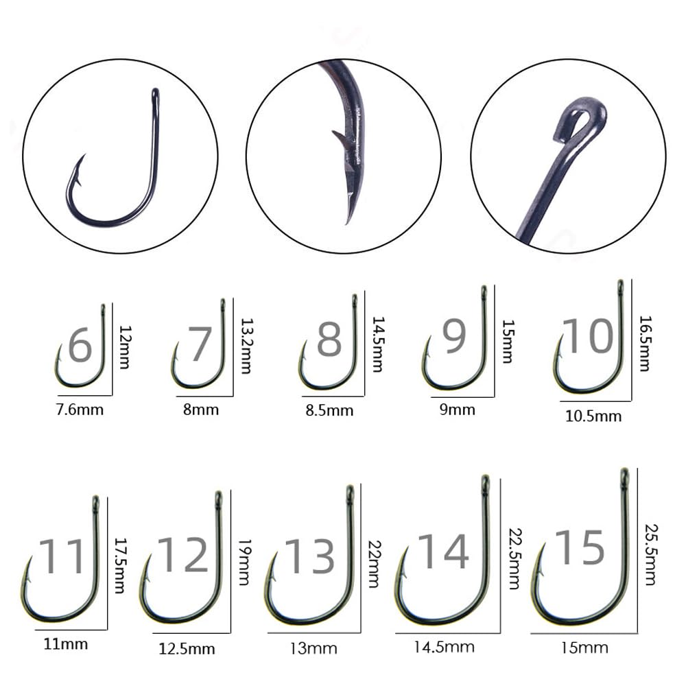 YFFSFDC Fishing Hook Set of 500 with Tube Fishing Hook