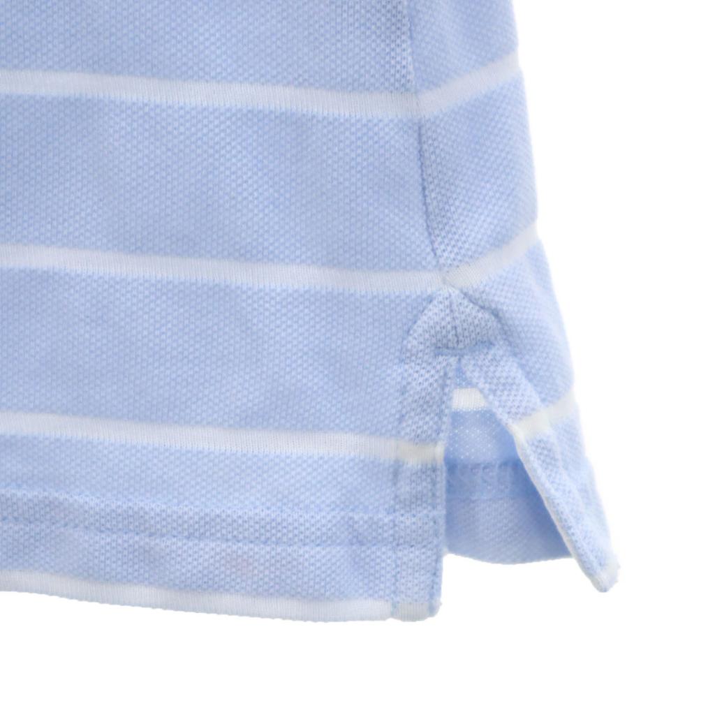 Brooks Brothers Polo à manches courtes à motif bordure L Bleu clair Femme Occasion