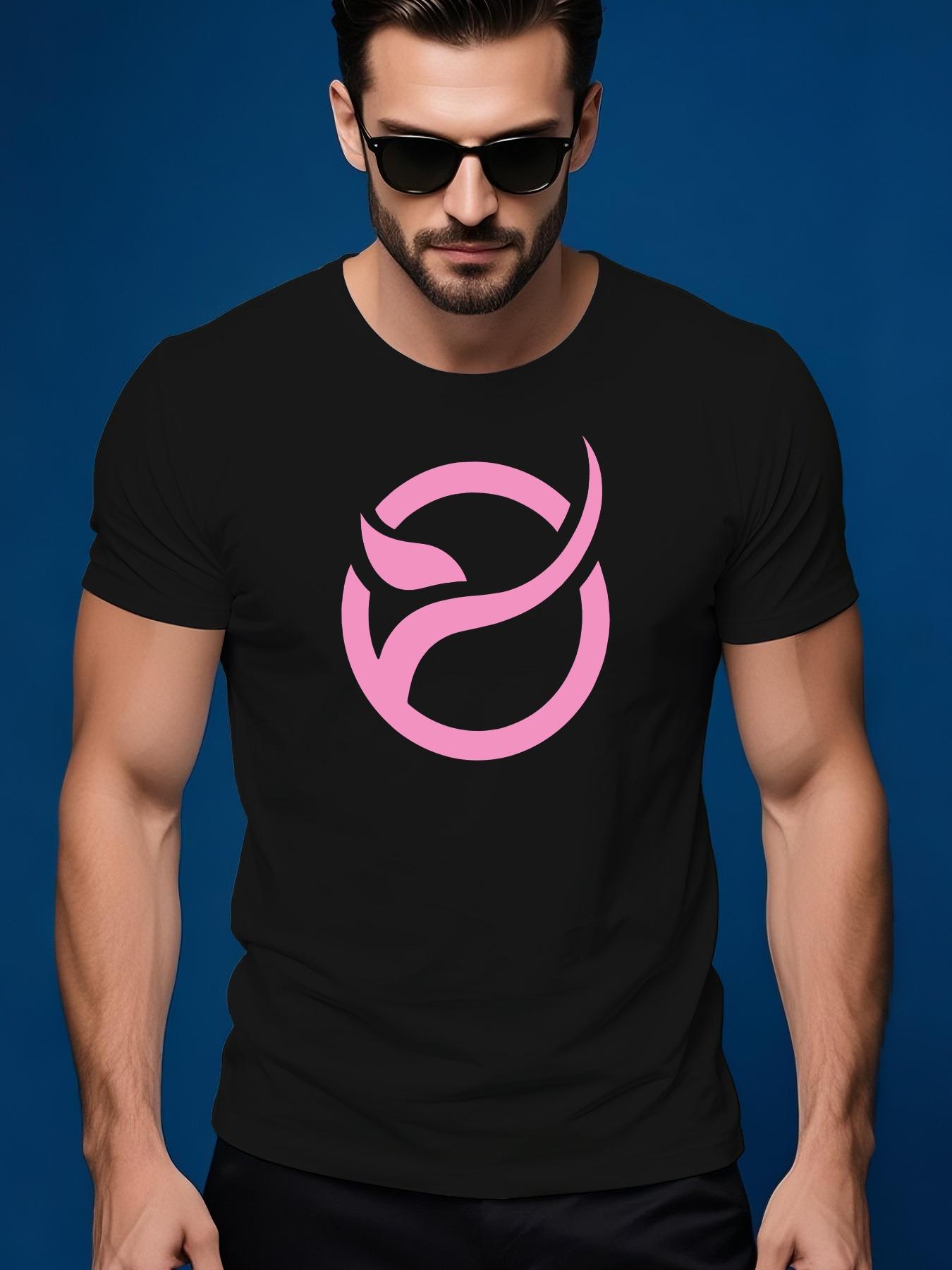 Summer Tshirt with Pink Tree Sapling Graphic - Soft Cotton M