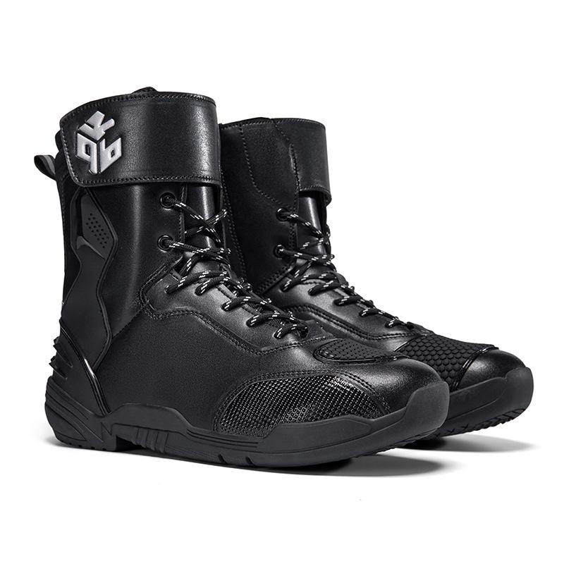 Comfortable, Wear-Resistant Motorcycle Riding Boots with Track-Level Protection