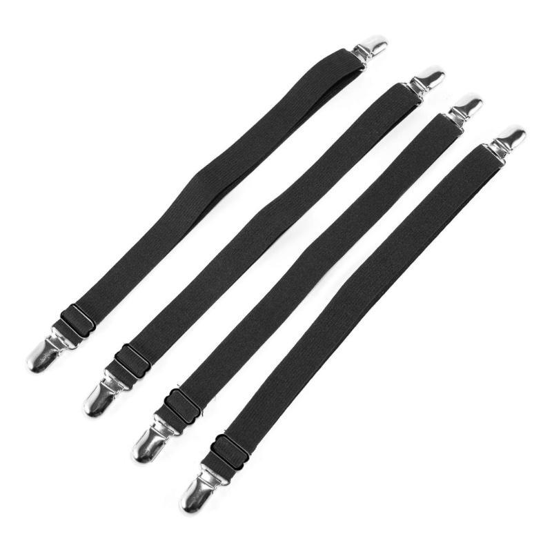 

652F 4pcs Bed Sheet Fasteners Elastic Mattress Cover Blankets Double Head Clips Gripper Organizers Suspender Cover Cord Clasp