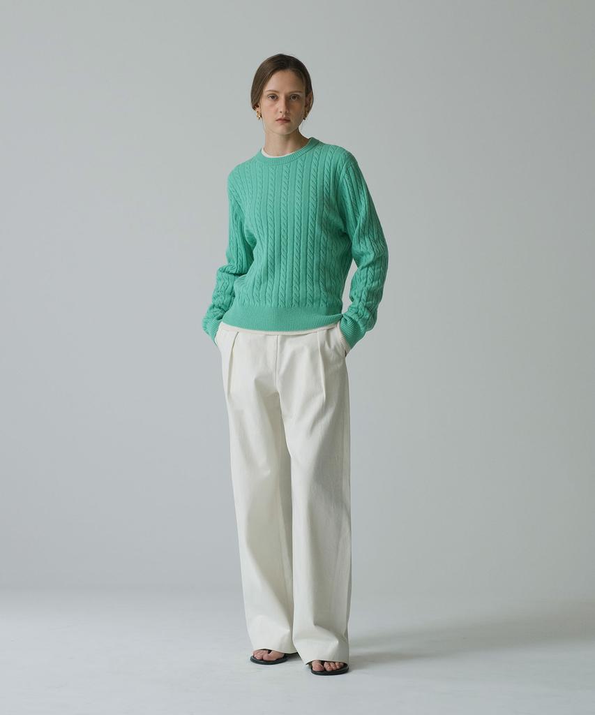 Siyajyu Sikn2153 Palette Wool Cable Knit_Mint