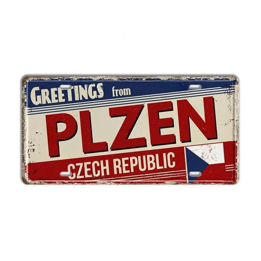 Paesi Bassi BELGIO AUSTRIA CECHIA POLONIA Targa Landmark Città Segno in Metallo Decorativo Targa per Veicoli Man Cave Bar Decorazione da Parete