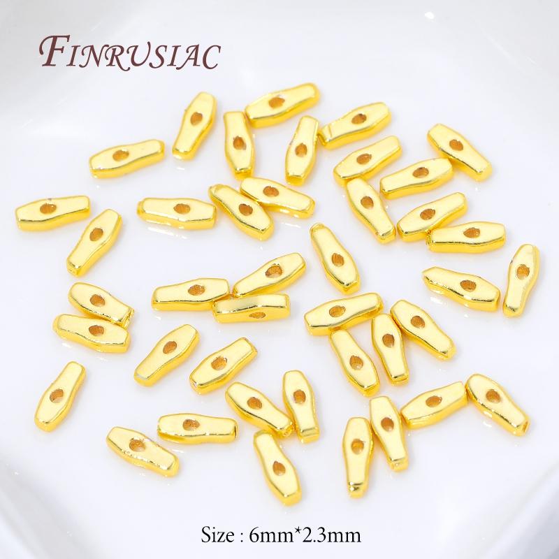 

18K Gold Plated Irregular Spacer Beads Baroque Beads Separator DIY Beading Accessories,Pearl Necklace Beads Jewelry Making 10 pcs