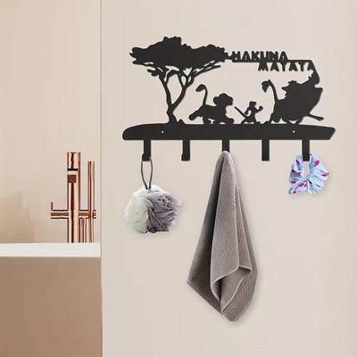 Portachiavi da parete Ganci portachiavi per parete decorativi con 5 ganci Organizer portachiavi in metallo nero Appendiabiti Decorazione per la casa