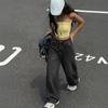 Jeans dritti a vita alta da donna, pantaloni casual larghi in denim, pantaloni da strada per tutti i giorni