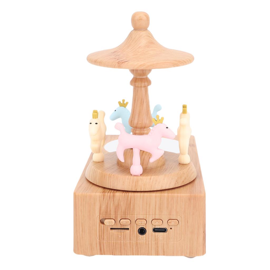 Carousel Speaker Cute Wireless Bluetooth 5.0 Speaker with Light 1200mAh Battery for Home Bedroom Decor