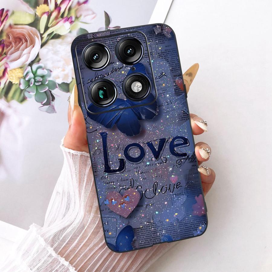 For Motorola Signature 5G Fashion Style Elegant Painted Phone Casing Cover Moto X70 Air Pro Soft Silicone Black TPU Case