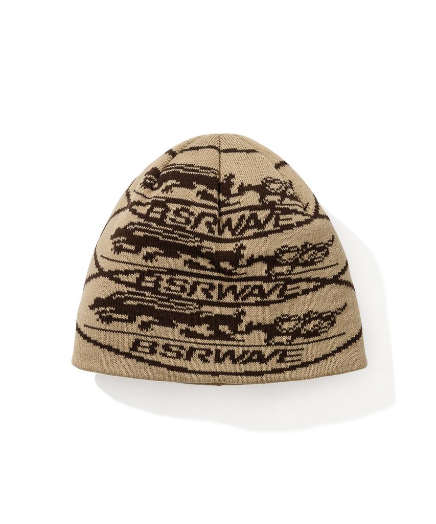 Bieseulaebis Triple Bsr Wave Logo Beanie Beige