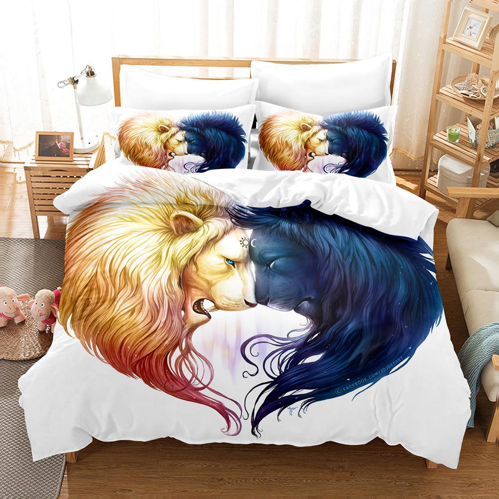 Lion Pattern 3D Three-Piece Set, Digital Printing Three-Piece Set