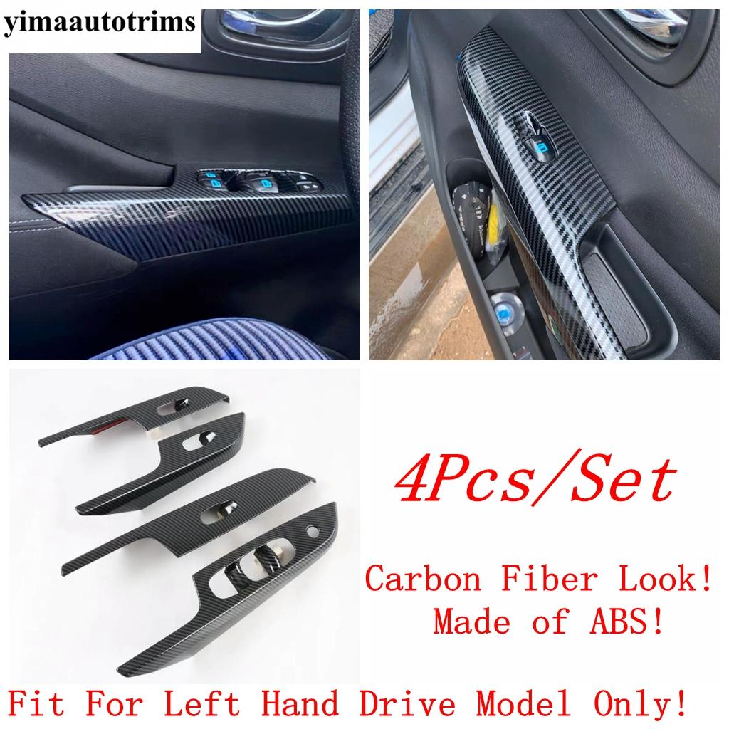 Car Inner Door Armrest Window Glass Lift Button Panel Cover Trim Matte Accessories For Nissan Navara NP300 / Terra 2017 -