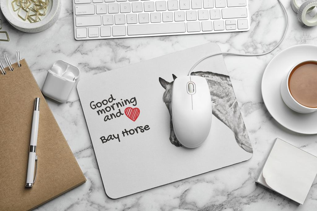 Bay Horse - Mauspad mit Aufdruck, personalisiertes Pad mit einem Pferd, einzigartiges Gadget für einen Büroangestellten von der Marke Art-Dog